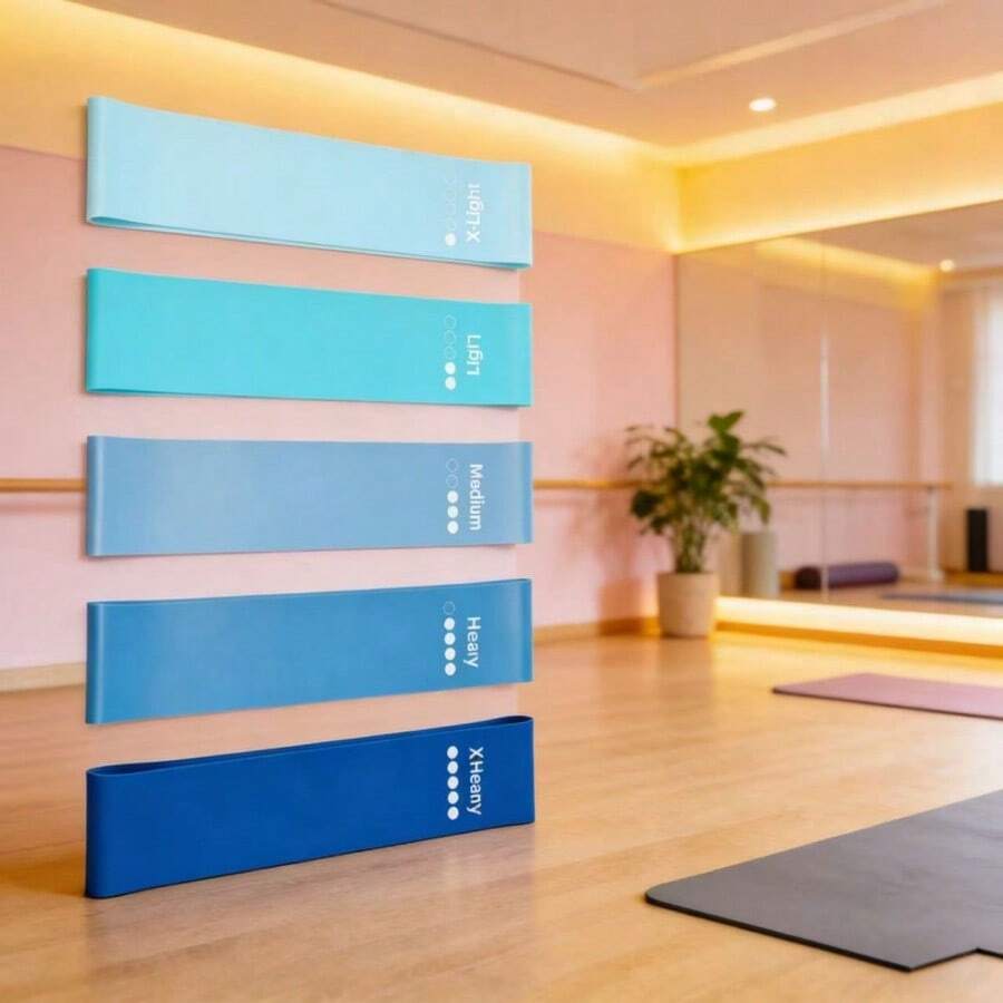 5pcsYoga Fitness Shaping Rehabilitation Exercise Strength Training Resistance Band Set (5-Piece) - Multicolor - View 1
