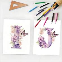 Cuaderno de espiral minimalista con inicial floral, 100 páginas con espiral, adecuado para estudio, trabajo y toma de notas, material de papel de calidad, cuaderno de bocetos, papel de alta calidad, regalo para compradores, planificador de estudio, diario temático, cuaderno. Adecuado para las 4 estaciones - A5 - Ver 6