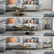 Nesting Coffee Tables Set Of 2 Round Stacking Sofa Side Tables For Living Room - Black - View 5