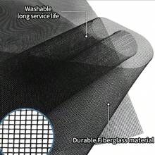 Multi-Functional Dense Mosquito-Proof Window Screen, Repair Accessories For Terraces, Balconies, Gardens, And Windows, Garden Privacy Screens, Mosquito Nets, Fence Mesh, Fiberglass Mesh, Cuttable, Washable, Easy To Replace/Install/DIY - Black - View 9
