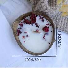 1个椰子碗香氛蜡烛，创意烛台，手工大豆蜡烛，无烟持久留香，卧室、书桌家居装饰，婚礼、生日、情人节、母亲节、周年纪念日礼物，舒缓身心的SPA蜡烛装饰 - A - 查看 9