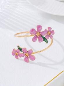 1件装 时尚优雅百搭油滴花朵手链，女士日常佩戴 - 花朵手鐲 - 查看 4