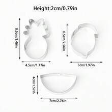 3件套儿童不锈钢水果饼干模具，柠檬、西瓜、菠萝形状烘焙模具，非常适合节日、派对和DIY烘焙 - 查看 15