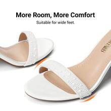 Women Classic Heeled Sandals With Adjustable Ankle Strap And Comfortable Chunky Heel For Festival Party Wedding Prom Spring Summer Daily Wearing - NGỌC TRAI TRẮNG - Xem 4