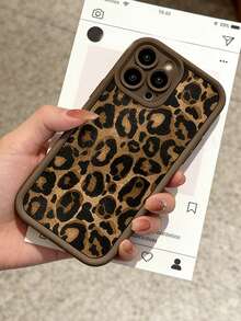 1个时尚复古豹纹防震软TPU手机壳，适用于 17 Pro Max/17 Pro/17 Air/17/16 Pro Max/16/16 Pro/16 Plus/16E/15/15 Plus/15 Pro/15 Pro Max/11/12/13/14 Pro Max，防震防摔手机保护套 - 棕色豹紋 - 查看 3