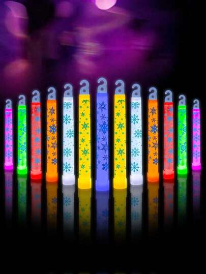 12 que phát sáng dài 15cm - Que phát quang hóa học có móc treo - Thích hợp cho cắm trại, trường hợp mất điện khẩn cấp (bão và mất điện) - Que phát sáng nhiều màu sắc cho đám cưới, cũng thích hợp cho quán bar.
