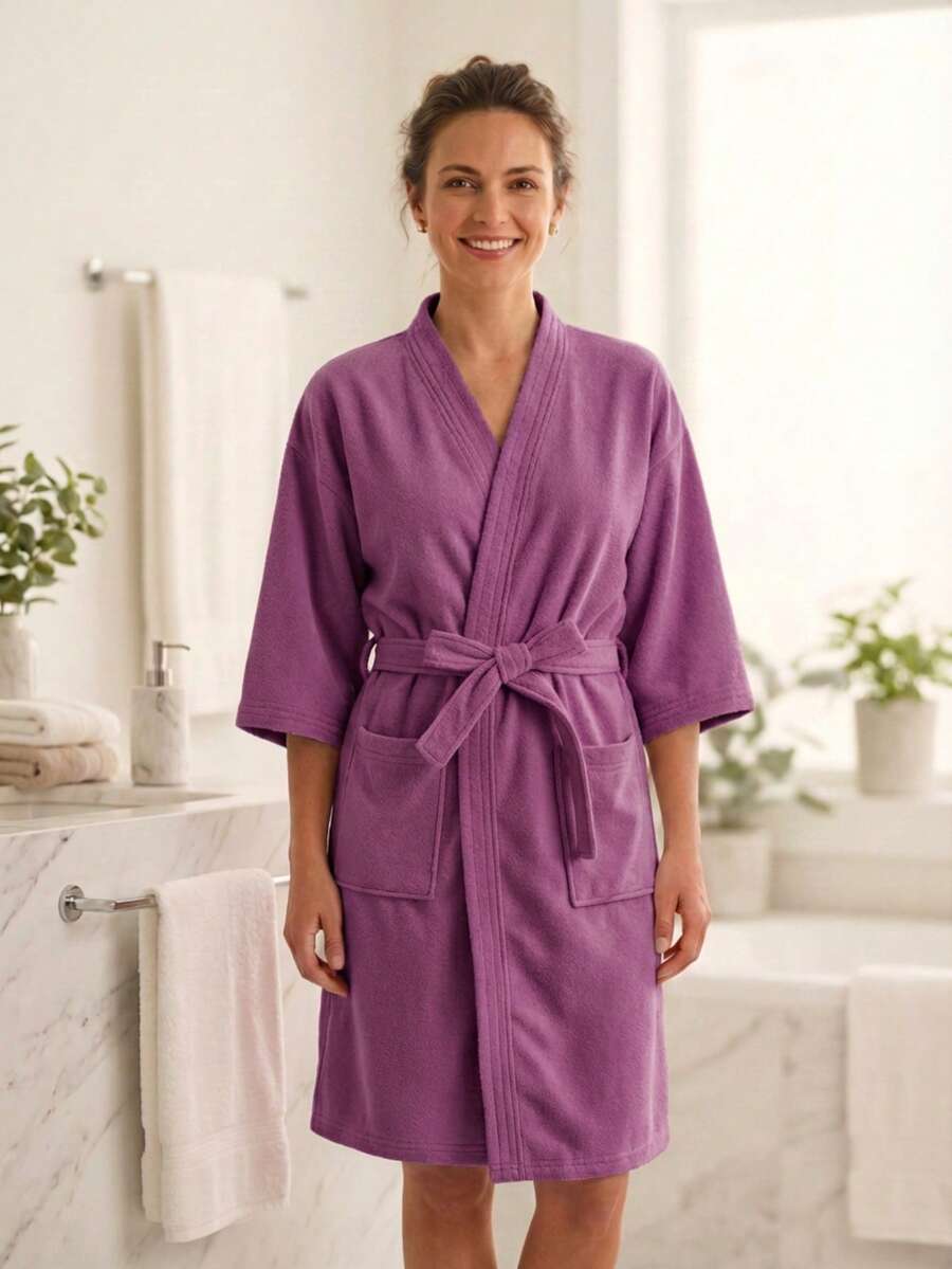 Bata de baño mujer - Morado Violeta - Ver 1