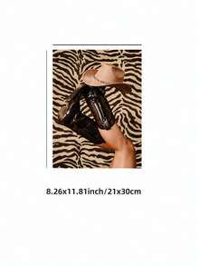 1pc Unframed Western Cowboy Rider Bold Boots Hat Wall Art Canvas Print Decor, Suitable For Living Room, Bedroom, Dorm - Zebra Stripes - View 11