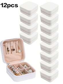 1/6/12 Bộ hộp đựng trang sức mini bán buôn, hộp đựng trang sức, hộp đựng du lịch di động có khóa kéo đựng nhẫn, hoa tai, vòng cổ, v.v. Phân loại, trang trí nhà cửa, quà tặng năm mới, quà tặng ngày/giáng sinh cho cô ấy, hộp đựng trang sức mùa hè cần thiết cho phụ nữ, hộp đựng đồ lưu trữ quà tặng du lịch trở lại trường - Nhiều màu - Xem 12