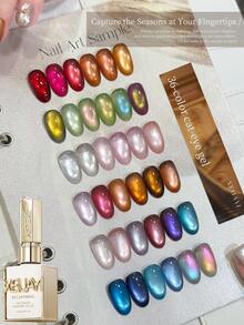 XEIJAYI 15ML Cat Eye Nail Polish Gel Soak Off Nail Magnetic Gel Polish Nail Art DlY For Salon At Home - 彩色 - 查看 2