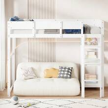 Kids Bed Frames, Headboards & Footboards - White + Wood + 90cm*200cm-1 - View 2