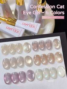 XEIJAYI 6支/套 10毫升猫眼甲油胶 - 可撕拉，UV/LED光疗卸甲，光泽亮丽，适合DIY和美甲沙龙使用 - 彩色 - 查看 10