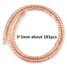 3x2mm Natural Stone Colorful Hematite Rose Golden Stone Beads For Jewelry Making Bracelet DIY Accessories - Round Gasket - View 8