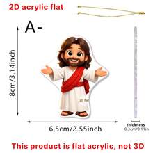 1pc Acrylic Jesus Pendant, 2D Flat Design, Suitable For Car Rearview Mirror Hanging Decoration, And Beautiful Bag And Keychain Decoration Accessories. - Multicolor - View 14