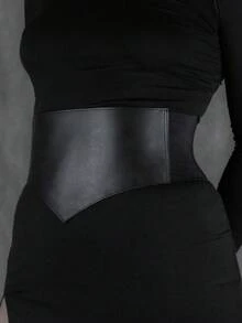 1 pieza Banda elástica ajustable asimétrica negra para mujer, adecuada para cenas, fotografía callejera, citas, eventos o uso diario - Uñas negras sin ondas - Ver 3