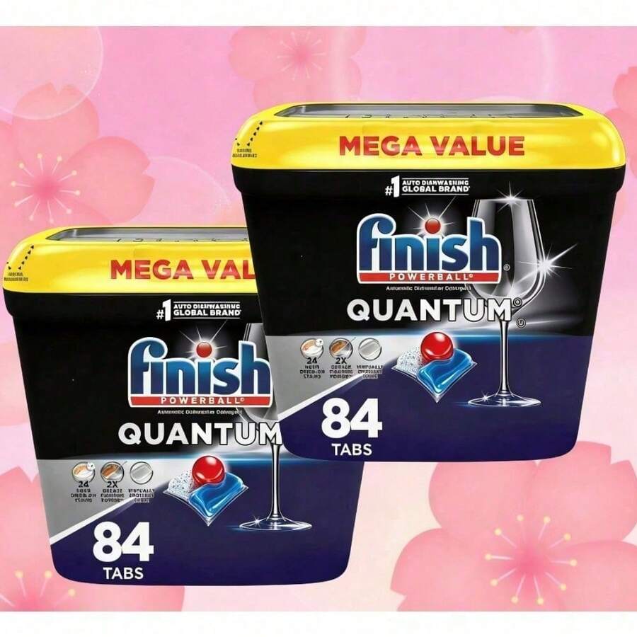Finish Quantum Dishwasher Pods, No Pre-Rinse Dishwasher Detergent Tabs Soap, Advanced Clean-Remove Stubborn Stains, Effectively Remove Oil And Dirt, And Enhance Luster. Even The Dried-Up Food Residues After Being Soaked For 24 Hours Can Be Easily Removed. - 1 - 查看 1