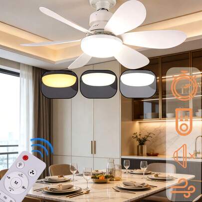 Versatile 40W LED Ceiling Fan With Remote - E27 Base, Includes Light Bulb - Perfect For Bedroom, Living Room, Kitchen & Balcony