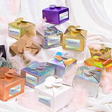 热敏全息贴纸，银金色紫色热敏标签贴纸，彩虹闪光热敏贴纸，兼容C9/X5/X6/T02/M02迷你打印机，适用于条形码、邮件、图片、DIY定制Logo设计 - 查看 9