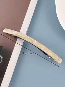 1个醋酸纤维材质女士极简发爪夹，大理石纹优雅马尾发夹，高贵发饰 - 彩色 - 查看 4