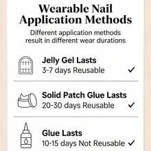 Cute 3D Bear-Themed Nail Art Stickers With Medium-Length European And American Style, Featuring Glittery, Translucent, And Handmade Detachable False Nails. - 彩色 - 查看 5