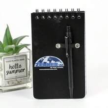 Sổ tay lò xo 100 trang kèm bút, sổ tay di động có dây chun giữ bút, thích hợp cho trường học, văn phòng và du lịch. - A - Xem 4
