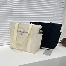 Mẫu mới về: Túi đeo vai vải bố dung tích lớn, túi xách công sở, túi tote vải bố tối giản cho người đi làm. - Nhiều màu - Xem 8