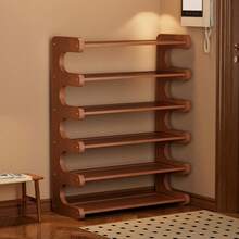 Single-Piece Bamboo Multi-Layer Shoe Rack, Space-Saving Freestanding Storage Rack, Suitable For Shoe Storage And Organization In Entryways And Dormitories. - 查看 2