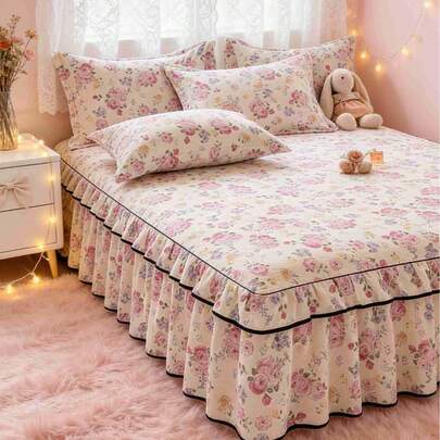Chăn ga gối bằng vải cotton giặt mềm, in họa tiết năng động, có viền xếp ly, che phủ toàn bộ bề mặt, chống bụi, thoải mái và mềm mại, không phai màu, không xù lông, không co rút, nhiều kích cỡ, phù hợp cho phòng ngủ, phòng khách, du lịch ngoài trời, mọi mùa.