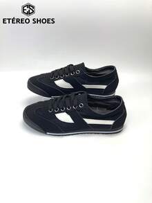 Zapatillas deportivas informales para mujer, con parte superior de malla, cómodas y transpirables, ideales para el uso diario en primavera y verano. - Negro - Ver 4