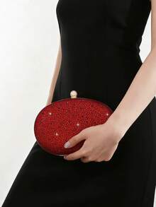 YMI STYLE Women's Sparkling Red Rhinestone Clutch Bag, Evening Handbag, Fashion Party Dress Bag With Shiny Crystal Wallet Chain, Essential Wedding Item, Matching Graduation Gown, Prom Dress, Halloween Party, Suitable For Wedding, Birthday, Blind Date, Christmas, Halloween - Red - View 7