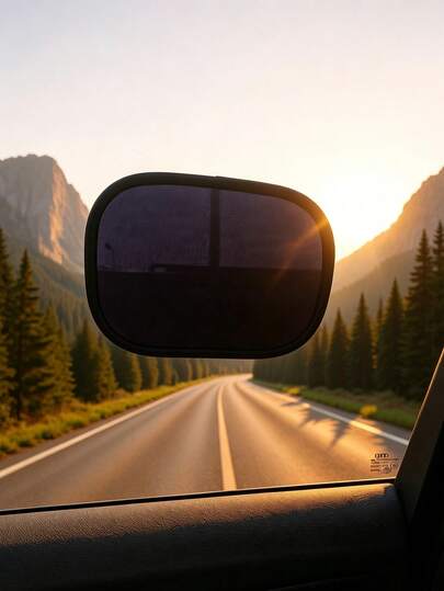 2 Miếng Che Nắng Xe Hơi Mini, Màu Đen, Chống Chói, Miếng Dán Tĩnh Điện Cho Cửa Sổ Bên Hông, Phụ Kiện Bảo Vệ Nội Thất Xe Hơi Khỏi Tia UV