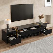 Television Stands & Entertainment Centers - Black + MDF + Particle Board - View 4