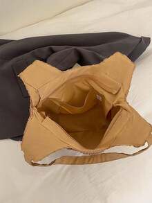 Large Capacity Woven Tote Bag For Women - Khaki - View 9