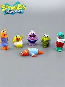 SpongeBob SquarePants Assorted Mermaid Desktop Decor, Including Octopus, Sandy, Plankton, And Other Unique Decorative Pieces, Random Colors And Styles, Ocean Animal Car Desktop Decorations - A - View 2