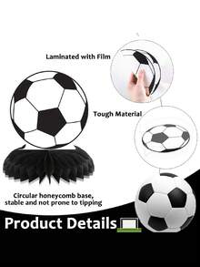 Football Theme Party Decorations, Football Honeycomb Centerpiece, Sports Theme Desktop Decor, Football Desktop Honeycomb Decor, Suitable For Boy's Birthday, Baby Shower Party Supplies, 2026 World Cup International Football Party Decorations - Multicolor - View 6