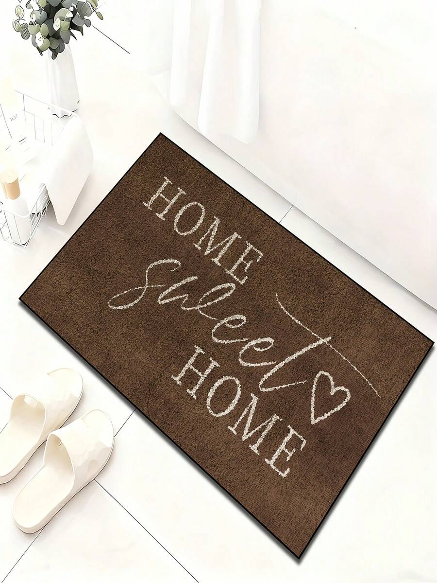 1 pezzo "casa, Sweet casa" Zerbino di benvenuto con design a lettere, decorazione a forma di cuore, adatto per interni ed esterni, tappeto in finta lana, morbido e confortevole, applicabile per ingresso, soggiorno, camera da letto, doccia, bagno, decorazione per la casa, decorazione per feste, regalo, tappetino decorativo per pavimenti a tema stagionale - A - Visualizzare 1