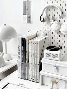 Vertical File Holder, Transparent PET Desktop Storage Box. Suitable For Magazines, Binders, Notebooks, Envelopes, And Other Documents. Multifunctional Desktop File Organizer. Workbench Storage Box. - A - View 6