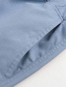 1pc Boys' Casual Sports Solid Color Outdoor Cargo Shorts With Pockets, Spring/Summer Back To School - Dusty Blue - View 6