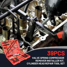 39PCS Valve Spring Compressor Remover Installer Kit, Complete Cylinder Head Repair Tool Set For OHV/OHC Gasoline & Diesels Engines, Professional Engine Maintenance Tools With Storage Case - 39pcs In Red Outer Box - View 7