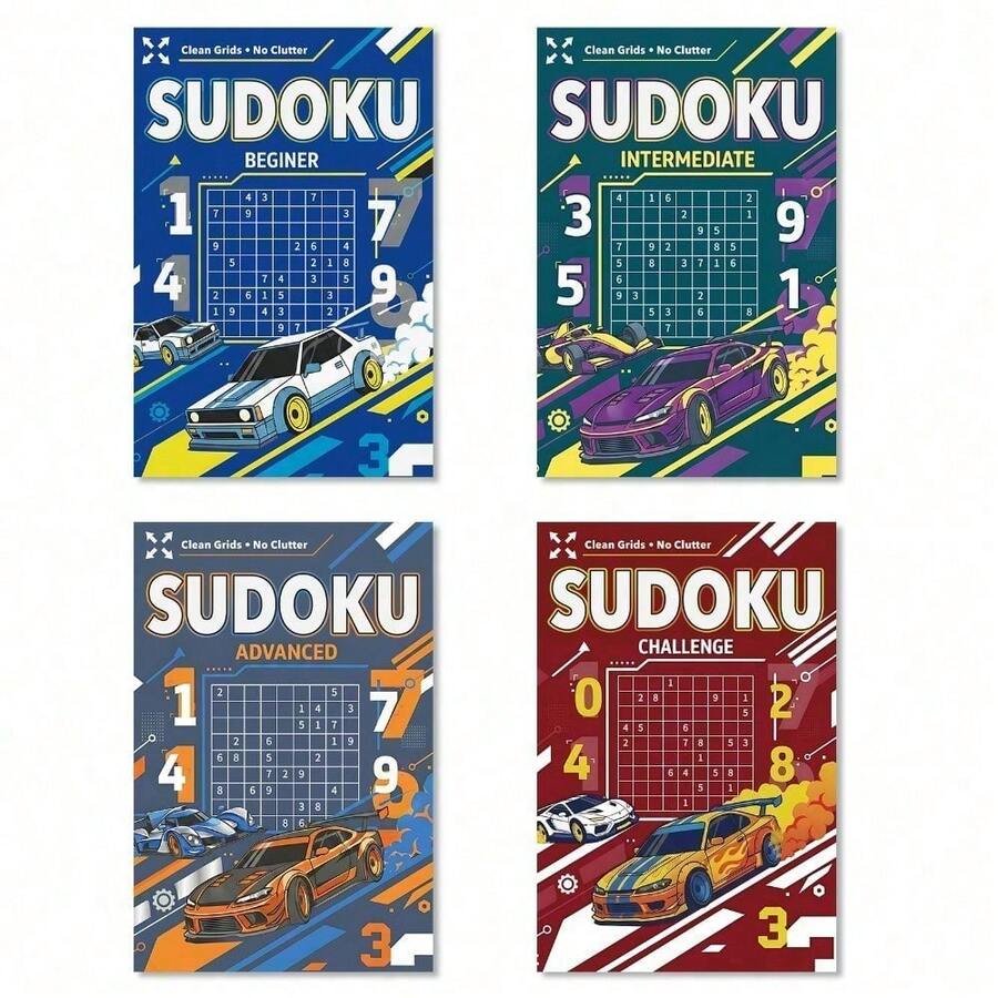 Sudoku For Kids & Teens: 4 Levels Available From Beginner To Challenge, Classic 9x9 Sudoku Puzzle Book With Clean Grids, Full Answer Key, Logic Practice And Daily Brain Training - Super Sudoku - View 1
