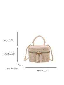 Lightweight Mini Chain Bag Quilted Handbag Bucket Bag Suitable For Girls College Students And Office Workers - Beige - View 12