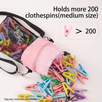 1 túi lưới đựng đồ giặt có dây rút, túi đựng kẹp quần áo miệng rộng, dây rút, kẹp quần áo bằng gỗ, túi đựng kẹp quần áo bằng vải bố, túi phơi thoáng khí, có thể giặt máy, tiện lợi khi phơi khô, túi đựng vỏ sò biển (chỉ túi), túi đựng đồ giặt, thích hợp cho gia đình, bãi biển, kỳ nghỉ, ven biển, du lịch, tựu trường, có thể đựng mỹ phẩm, kẹp tóc, vật dụng nhỏ, đồ linh tinh, quà tặng cá nhân, túi đựng dụng cụ, túi đựng đồ lý tưởng.