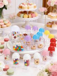 12/6pcs Multicolor Ice Lolly Cupcake Molds, Candy Jars, Ice Cream Shaped Candy Boxes, Reusable Transparent Ice Cream Bar Gift Boxes, Suitable For Birthday, Wedding Party Decorations - Multicolor - View 4