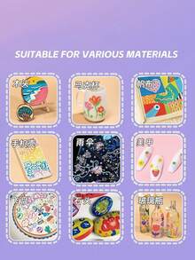 6 Colores Bolígrafos de Gel Acrílico para Dibujar, Bolígrafos de Gel Retráctiles de Pintura, Set de Bolígrafos de Marcador Acrílico con Tinta de Color para Diario, Manualidades, Útiles Escolares - Bolígrafo de gel acrílico - Ver 8