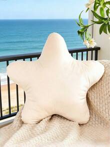 Coussin décoratif en forme d'étoile - Un coussin mignon, doux et confortable. Idéal pour la décoration intérieure dans les maisons de plage, les chambres à coucher et les salons. Un excellent cadeau de printemps pour la famille et les amis. - Beige - Voir 1