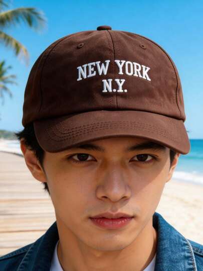 1 Gorra de béisbol para mujer con letras bordadas, sombrero snapback de moda y versátil, circunferencia de cabeza grande, protección solar