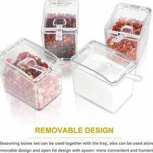 Four In One PET High Transparency Plastic Seasoning Box Set For Kitchen And Household Use With Spoon Seasoning Bottle - White - View 8
