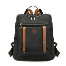 Mochila de gran capacidad de moda para mujer, adecuada para viajes, estudiantes y estilo callejero - Negro - Ver 9