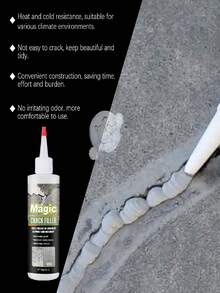 150 ml Bouche-fissures haute capacité, produit d'étanchéité pour réparation de fissures de sol en ciment, matériau d'étanchéité flexible résistant à la chaleur et au froid, imperméable, pour la réparation de fissures dans le béton, l'asphalte, la brique et la pierre. Empêche la croissance, résiste à la corrosion, s'auto-nivelle, sans fissuration. Adhésif universel de réparation de fissures pour la maison et l'extérieur, facile à utiliser, agent de réparation longue durée - A - Voir 5