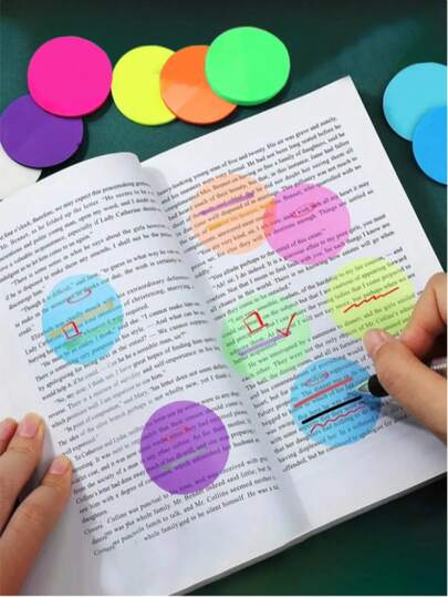 160 piezas de pegatinas transparentes de PET en forma de cuadrado, corazón y redondo, marcadores de libros semi-transparentes autoadhesivos, etiquetas, adecuados para notas de lectura, organización de archivos, diarios, planificadores, decoraciones, suministros de oficina y estudio multiusos, esenciales para aprendizaje, oficina, Pascua, cumpleaños, graduación y talla grande